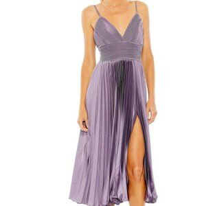 Ieena Mac Duggal Vintage Lilac Purple Pleated Satin Cocktail Dress